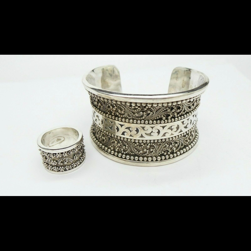 925 Lois Hill Sterling Silver Cuff Bracelet  Ring